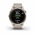 Умные часы Garmin Fenix 7s Pro Sapphire Solar золотистый корпус с кожаным ремешком цвета известняка 010-02776-30 010-02776-30