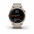 Умные часы Garmin Fenix 7s Pro Sapphire Solar золотистый корпус с кожаным ремешком цвета известняка 010-02776-30 010-02776-30
