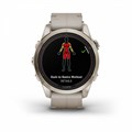 Умные часы Garmin Fenix 7s Pro Sapphire Solar золотистый корпус с кожаным ремешком цвета известняка 010-02776-30 010-02776-30