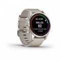 Умные часы Garmin Fenix 7s Pro Sapphire Solar золотистый корпус с кожаным ремешком цвета известняка 010-02776-30 010-02776-30