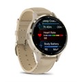 Спортивные смарт-часы Garmin Venu 3S цвета "французский серый" с золотистым безелем и кожаным ремешком  010-02785-55 010-02785-55