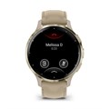 Спортивные смарт-часы Garmin Venu 3S цвета "французский серый" с золотистым безелем и кожаным ремешком  010-02785-55 010-02785-55