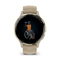 Спортивные смарт-часы Garmin Venu 3S цвета "французский серый" с золотистым безелем и кожаным ремешком  010-02785-55 010-02785-55