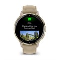 Спортивные смарт-часы Garmin Venu 3S цвета "французский серый" с золотистым безелем и кожаным ремешком  010-02785-55 010-02785-55