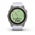 Умные часы Garmin epix Pro (Gen 2) Sapphire Edition 51 мм, титановый белый, DLC, белый силиконовый ремешок 010-02804-11 2236