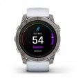 Умные часы Garmin epix Pro (Gen 2) Sapphire Edition 51 мм, титановый белый, DLC, белый силиконовый ремешок 010-02804-11 2236