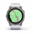 Умные часы Garmin epix Pro (Gen 2) Sapphire Edition 51 мм, титановый белый, DLC, белый силиконовый ремешок 010-02804-11 2236