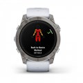 Умные часы Garmin epix Pro (Gen 2) Sapphire Edition 51 мм, титановый белый, DLC, белый силиконовый ремешок 010-02804-11 2236