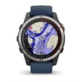 Garmin quatix 7 Pro, AMOLED, сапфировое стекло, титановый, темно-синий ремешок  010-02803-81 2260