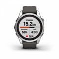 Смарт часы Garmin FENIX 7S PRO Solar серебристый с черным силиконовым ремешком 010-02776-01 2337