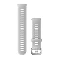 Ремешок сменный Garmin Quick Release 20 белый с серебристой застежкой (силикон) 2439